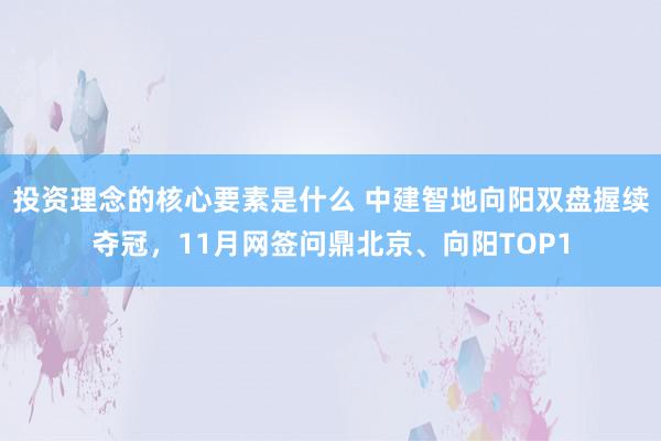 投资理念的核心要素是什么 中建智地向阳双盘握续夺冠，11月网签问鼎北京、向阳TOP1