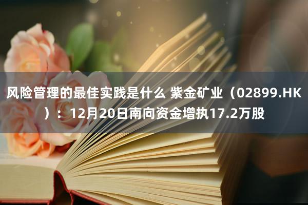 风险管理的最佳实践是什么 紫金矿业（02899.HK）：12月20日南向资金增执17.2万股