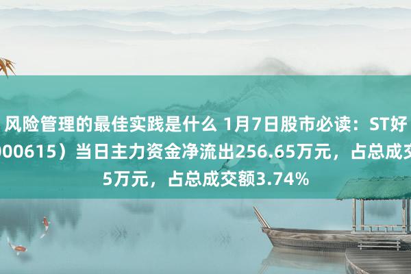 风险管理的最佳实践是什么 1月7日股市必读：ST好意思谷（000615）当日主力资金净流出256.65万元，占总成交额3.74%