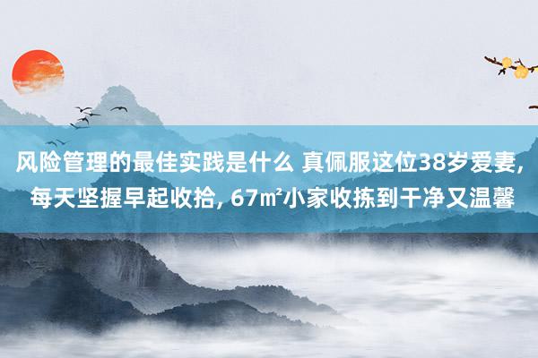 风险管理的最佳实践是什么 真佩服这位38岁爱妻, 每天坚握早起收拾, 67㎡小家收拣到干净又温馨