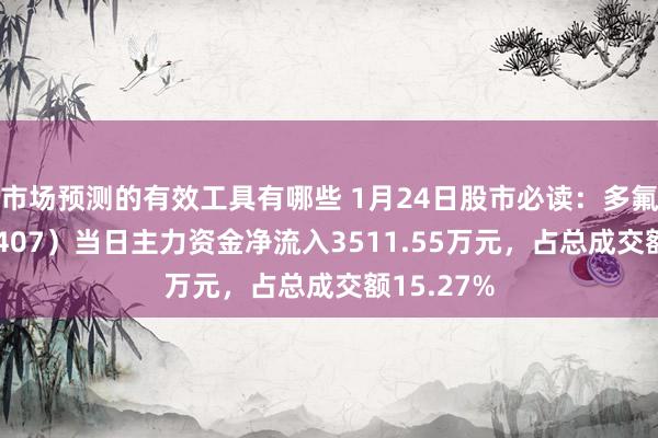 市场预测的有效工具有哪些 1月24日股市必读：多氟多（002407）当日主力资金净流入3511.55万元，占总成交额15.27%