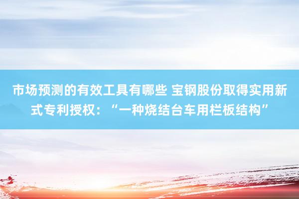 市场预测的有效工具有哪些 宝钢股份取得实用新式专利授权：“一种烧结台车用栏板结构”