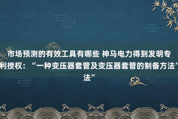 市场预测的有效工具有哪些 神马电力得到发明专利授权：“一种变压器套管及变压器套管的制备方法”