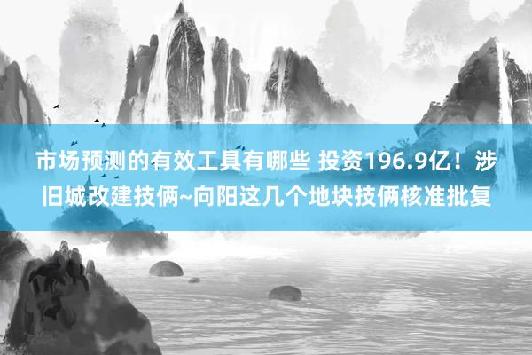 市场预测的有效工具有哪些 投资196.9亿！涉旧城改建技俩~向阳这几个地块技俩核准批复