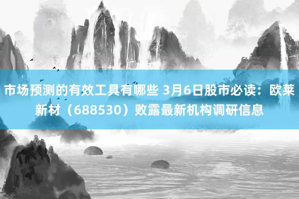 市场预测的有效工具有哪些 3月6日股市必读：欧莱新材（688530）败露最新机构调研信息