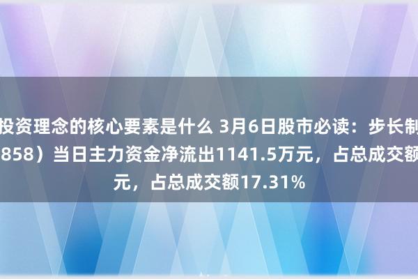 投资理念的核心要素是什么 3月6日股市必读：步长制药（603858）当日主力资金净流出1141.5万元，占总成交额17.31%