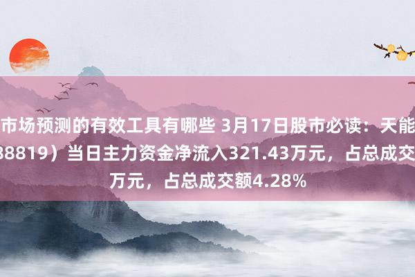 市场预测的有效工具有哪些 3月17日股市必读：天能股份（688819）当日主力资金净流入321.43万元，占总成交额4.28%